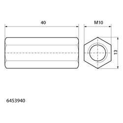 Walraven Gewindemuffe M10x40mm, Stahl elektrolytisch verzinkt, 6453940... WALRAVEN-6453940 8712993283101 (Abb. 1)