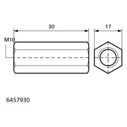Walraven Gewindemuffe M10x30mm, Edelstahl V2A, 6457930... WALRAVEN-6457930 8712993327522 (Abb. 1)