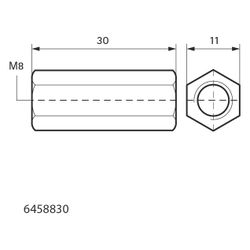 Walraven Gewindemuffe M8x30mm, BUP Stahl, 6458830... WALRAVEN-6458830 8719942008150 (Abb. 1)