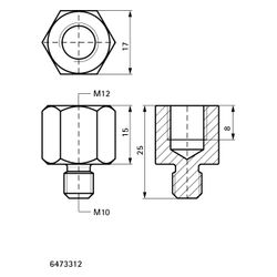 Walraven Reduzierstück AG/IG, Außengewinde M10 auf Innengewinde M12, Reduzierzylinder... WALRAVEN-6473312 8712993283156 (Abb. 1)