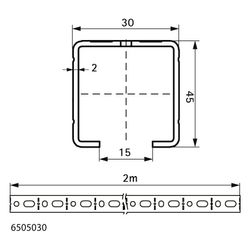 Walraven RapidRail Montageschiene C-Profil, 30x45mm Länge 2m, sendzimirverzinkt... WALRAVEN-6505030 8712993460939 (Abb. 1)