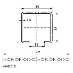 Walraven RapidRail Montageschiene C-Profil, 30x15mm Länge 2m mit Schnittmarkierunge... WALRAVEN-650530152 8719942084222 (Abb. 1)
