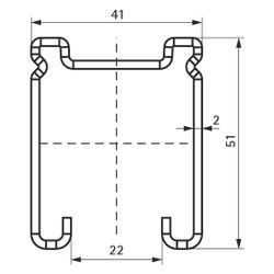 Walraven RapidStrut Montageschiene DS 5 BUP, C-Profil mit cm-Skala 41x51mm Länge 2m ... WALRAVEN-65058252 8712993005079 (Abb. 1)