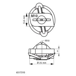 Walraven RapidRail Schiebemutter M10, mit Unterlegscheibe und Federring für RapidRail... WALRAVEN-6517310 8712993490783 (Abb. 1)