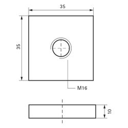 Walraven Strut Schiebemutter M16, 35x35x10mm, Edelstahl V4A, 6517716... WALRAVEN-6517716 8719942025225 (Abb. 1)