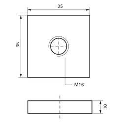 Walraven Strut Vierkantschiebemutter, M16 35x35x10mm, BUP, 65178016... WALRAVEN-65178016 8712993141326 (Abb. 1)