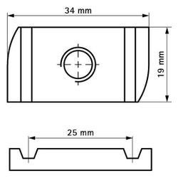 Walraven Strut Schiebemutter M8, 19x34x6mm, feuerverzinkt, 6518008... WALRAVEN-6518008 8712993542413 (Abb. 1)