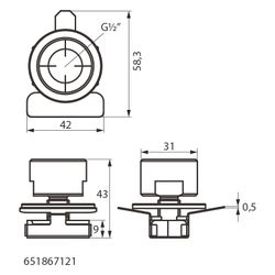 Walraven Maxx Schellenadapter-Set zur Anbindung G 1/2", 651867121... WALRAVEN-651867121 8719942129145 (Abb. 1)