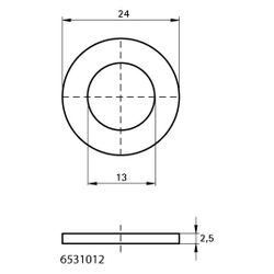 Walraven Unterlegscheibe DIN 125A, 13x24x2,5mm, Stahl feuerverzinkt... WALRAVEN-6531012 8712993851829 (Abb. 1)