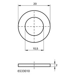 Walraven Unterlegscheibe EN-ISO 7089, 10,5x20x2mm, elektrolytisch verzinkt... WALRAVEN-6533010 8712993283842 (Abb. 1)