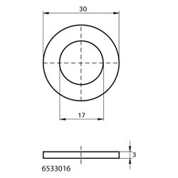 Walraven Unterlegscheibe EN-ISO 7089, 17x30x3mm, elektrolytisch verzinkt... WALRAVEN-6533016 8712993372508 (Abb. 1)