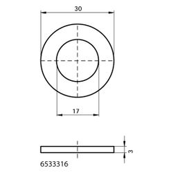 Walraven Unterlegscheibe flach, 17x30x3mm MLAR, für RapidRail, elektrolytisch verzink... WALRAVEN-6533316 8712993372553 (Abb. 1)
