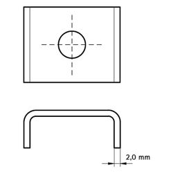 Walraven Unterlegscheibe U-förmig, 25x28x10,5mm Innendurchmesser 9mm, für Schiene WM0... WALRAVEN-6535008 8712993011889 (Abb. 1)