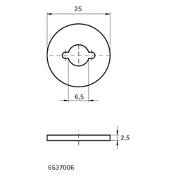 Walraven Unterlegscheibe flach, 6,5x25x2,5mm, für RapidRail, Edelstahl 1.4401... WALRAVEN-6537006 8712993283965 (Abb. 1)