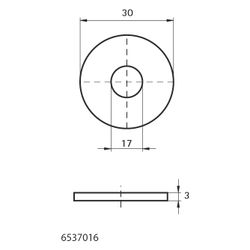 Walraven Unterlegscheibe flach, 17x30x3mm, für RapidRail, Edelstahl 1.4401... WALRAVEN-6537016 8712993509409 (Abb. 1)