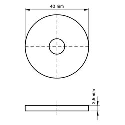 Walraven Strut Unterlegscheibe flach, 8,5x40x2,5mm, Edelstahl V4A... WALRAVEN-6537508 8712993328802 (Abb. 1)