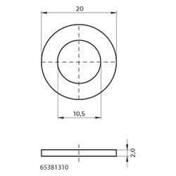 Walraven Unterlegscheibe EN-ISO 7089 BUP 10,5x20x2mm, brandgeprüft... WALRAVEN-65381310 8712993897100 (Abb. 1)