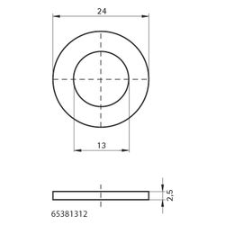 Walraven Unterlegscheibe EN-ISO 7089 BUP 13x24x2,5mm, brandgeprüft... WALRAVEN-65381312 8712993897117 (Abb. 1)