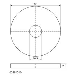 Walraven Strut Unterlegscheibe BUP, 10,5x40x3mm, brandgeprüft... WALRAVEN-65381510 8712993857029 (Abb. 1)