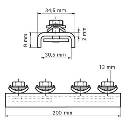 Walraven RapidRail Längsverbinder, Schienenverbinder 200x34,5mm, Edelstahl... WALRAVEN-6547001 8719942014656 (Abb. 1)
