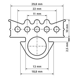 Walraven Schienendämmprofil 31x22mm, für Schiene WM0-35 nach DIN 4109, EPDM, Schwarz... WALRAVEN-6568001 8712993319107 (Abb. 1)