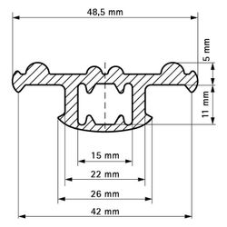 Walraven Strut Schienendämmprofil 48,5x18mm, Länge 30m nach DIN 4109, EPDM, Schwarz... WALRAVEN-6568041 8712993092987 (Abb. 1)