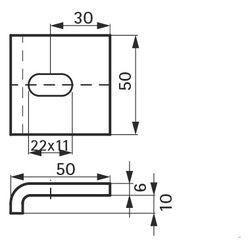 Walraven Strut Trägerklemmplatte, M10 50x50mm für Flanschstärke bis 10mm, Edelstahl... WALRAVEN-6571731 8712993599905 (Abb. 1)