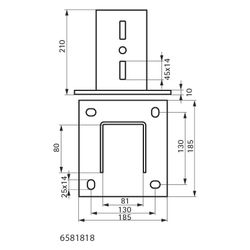 Walraven Maxx Profilfuß BP80, 185x185x210mm für Maxx-Profil 80x80mm, feuerverzinkt... WALRAVEN-6581818 8719942063630 (Abb. 1)