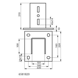 Walraven Maxx Profilfuß BP100, 220x220x210mm für Maxx-Profil 100x100mm, feuerverzinkt... WALRAVEN-6581820 8719942049443 (Abb. 1)