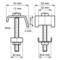 Walraven RapidRail Schienenträgerklammer 53x50x60mm, elektrolytisch verzinkt... WALRAVEN-6583060 8712993284207 (Abb. 1)