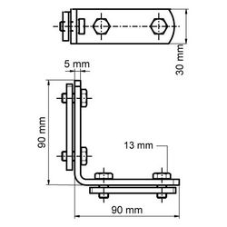 Walraven Schienenverbinder 90 Grad mit Schiebemutter, für RapidRail-Schienen, elektro... WALRAVEN-6583109 8712993284238 (Abb. 1)