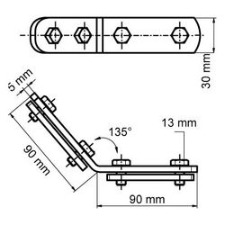 Walraven Schienenverbinder 135 Grad mit Schiebemutter, für RapidRail-Schienen, elektr... WALRAVEN-6583113 8712993284245 (Abb. 1)