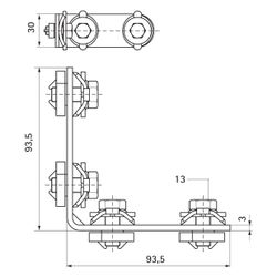 Walraven RapidRail Verbinder lang/lang 90 Grad, mit 4 Schiebemuttern vormontiert, ele... WALRAVEN-6584001 8712993314195 (Abb. 1)