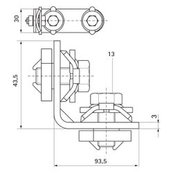 Walraven RapidRail Verbinder kurz/kurz 90 Grad, mit 2 Schiebemuttern vormontiert, ele... WALRAVEN-6584003 8712993314232 (Abb. 1)