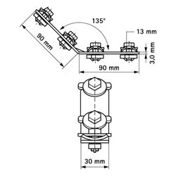 Walraven RapidRail Verbinder lang/lang 135 Grad, mit 4 Schiebemuttern vormontiert, el... WALRAVEN-6584051 8712993314249 (Abb. 1)