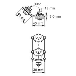 Walraven RapidRail Verbinder kurz/kurz 135 Grad, mit 2 Schiebemuttern vormontiert, el... WALRAVEN-6584053 8712993314287 (Abb. 1)
