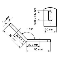 Walraven Schienenverbinder 135 Grad, für RapidRail-Schienen, elektrolytisch verzinkt... WALRAVEN-6585135 8712993284351 (Abb. 1)