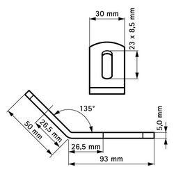 Walraven Schienenverbinder 135 Grad, für RapidRail, Edelstahl V4A... WALRAVEN-6587135 8712993284405 (Abb. 1)