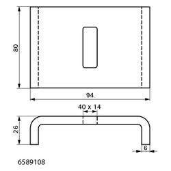 Walraven Maxx U-Halteplatte UB80, mit Loch 40x14mm, für Maxx 80, feuerverzinkt... WALRAVEN-6589108 8719942063647 (Abb. 1)