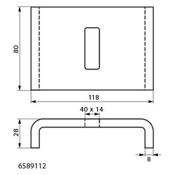 Walraven Maxx U-Halteplatte UB100, mit Loch 40x14mm, für Maxx Profile, feuerverzinkt... WALRAVEN-6589112 8719942049481 (Abb. 1)