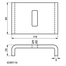 Walraven Maxx U-Halteplatte UB100/18, mit Innendurchmesser 18mm, feuerverzinkt... WALRAVEN-6589116 8719942088565 (Abb. 1)