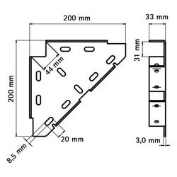 Walraven RapidRail Knotendreieck 200x200x33mm, elektrolytisch verzinkt... WALRAVEN-6593010 8712993284429 (Abb. 1)