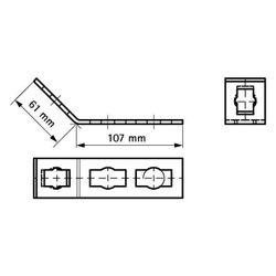 Walraven PushStrut Knopfverbinder 135 Grad flach, QW3/135, 112x40x50mm, elektrolytisc... WALRAVEN-6594005 8712993984510 (Abb. 1)