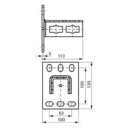 Walraven PushStrut Schienenfuß 41/52/62 113x100x130mm, elektrolytisch verzinkt... WALRAVEN-6594035 8712993181209 (Abb. 1)