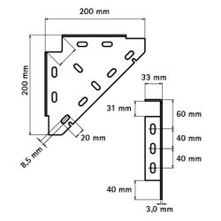Walraven RapidRail Winkelkonsole 200x200x33mm, elektrolytisch verzinkt... WALRAVEN-6603010 8712993284474 (Abb. 1)