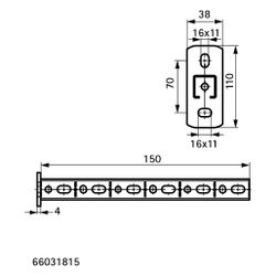 Walraven RapidRail Wandkonsole 27x18mm, Länge 150mm mit Schnittmarkierungen, elektro... WALRAVEN-66031815 8719942084727 (Abb. 1)