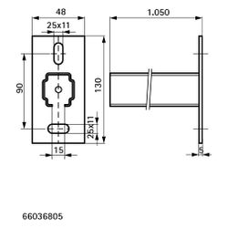 Walraven RapidRail Wandkonsole 38x40mm BUP, Länge 1050mm mit cm-Skala... WALRAVEN-66036805 8712993883066 (Abb. 1)