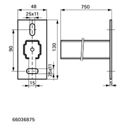 Walraven RapidRail Wandkonsole 38x40mm BUP, Länge 750mm mit cm-Skala... WALRAVEN-66036875 8712993883257 (Abb. 1)
