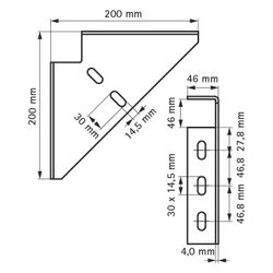 Walraven RapidStrut Winkelkonsole 200x200x46mm, BUP... WALRAVEN-66038020 8712993992751 (Abb. 1)