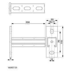 Walraven RapidStrut Wandkonsole 21H BUP, Länge 200mm mit Schnittmarkierungen... WALRAVEN-66082120 8719942086660 (Abb. 1)